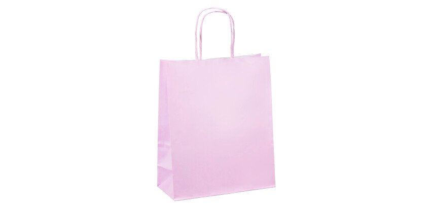 Winkelzakken in kraft met gedraaide handvaten 22 x 18 x 8 cm - karton van 50