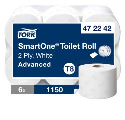 Tork Toilet Paper T8 SmartOne Mini Jumbo 2 Ply 6 Rolls of 1150 Sheets