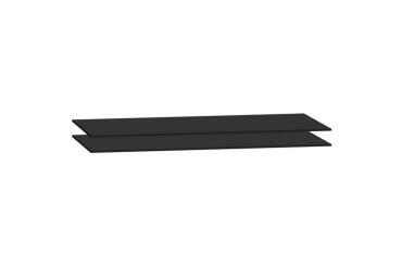 Set 2 black shelves for tambour cabinets, width 120 cm