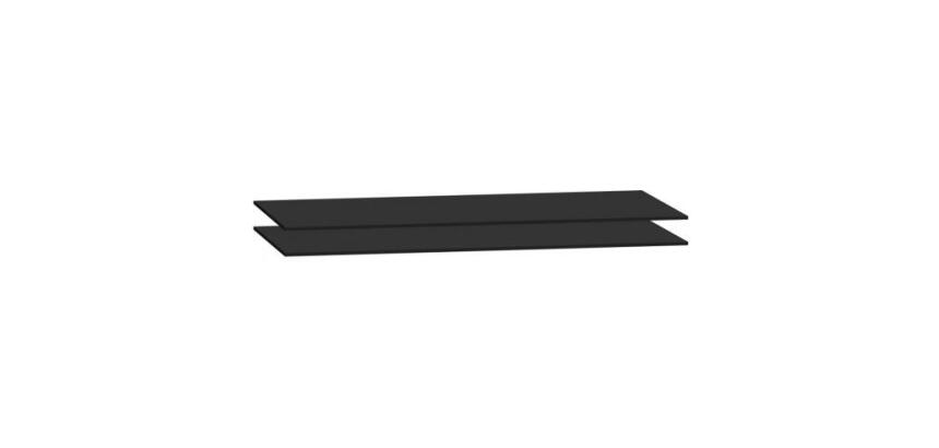 Jeu de 2 tablettes noires pour armoires à rideaux L 120 x P 38 cm