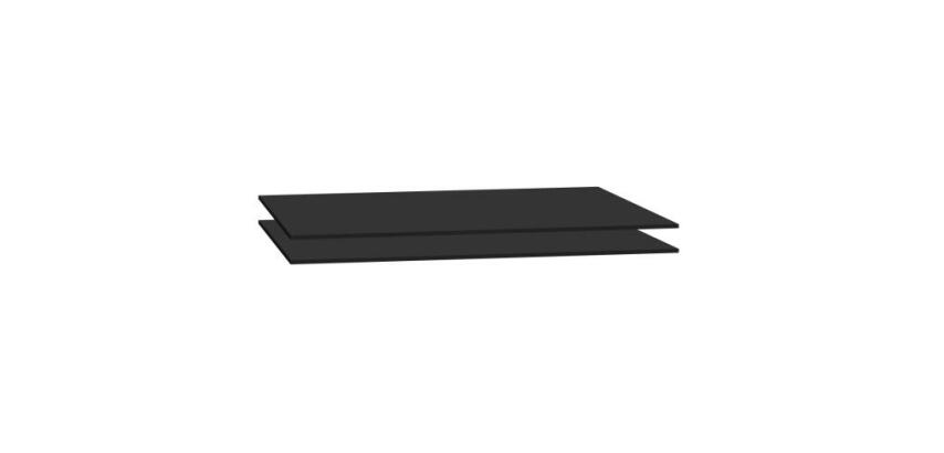 Spiel mit 2 schwarzen Einlegeböden für Metallschränke mit Schiebetüren Großvolumen-Jumbo T 45 cm