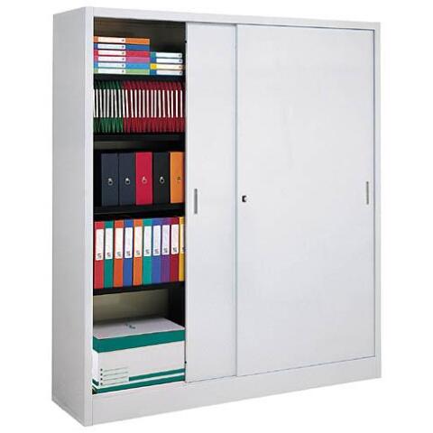 Armario de oficina metálico desmontable Gran volumen Alt. 200 x An.180 cm Gris Puerta corredera