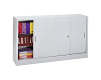 Schrank aus Metall mit Schiebetüren H 105 T 45 cm, großes Volumen