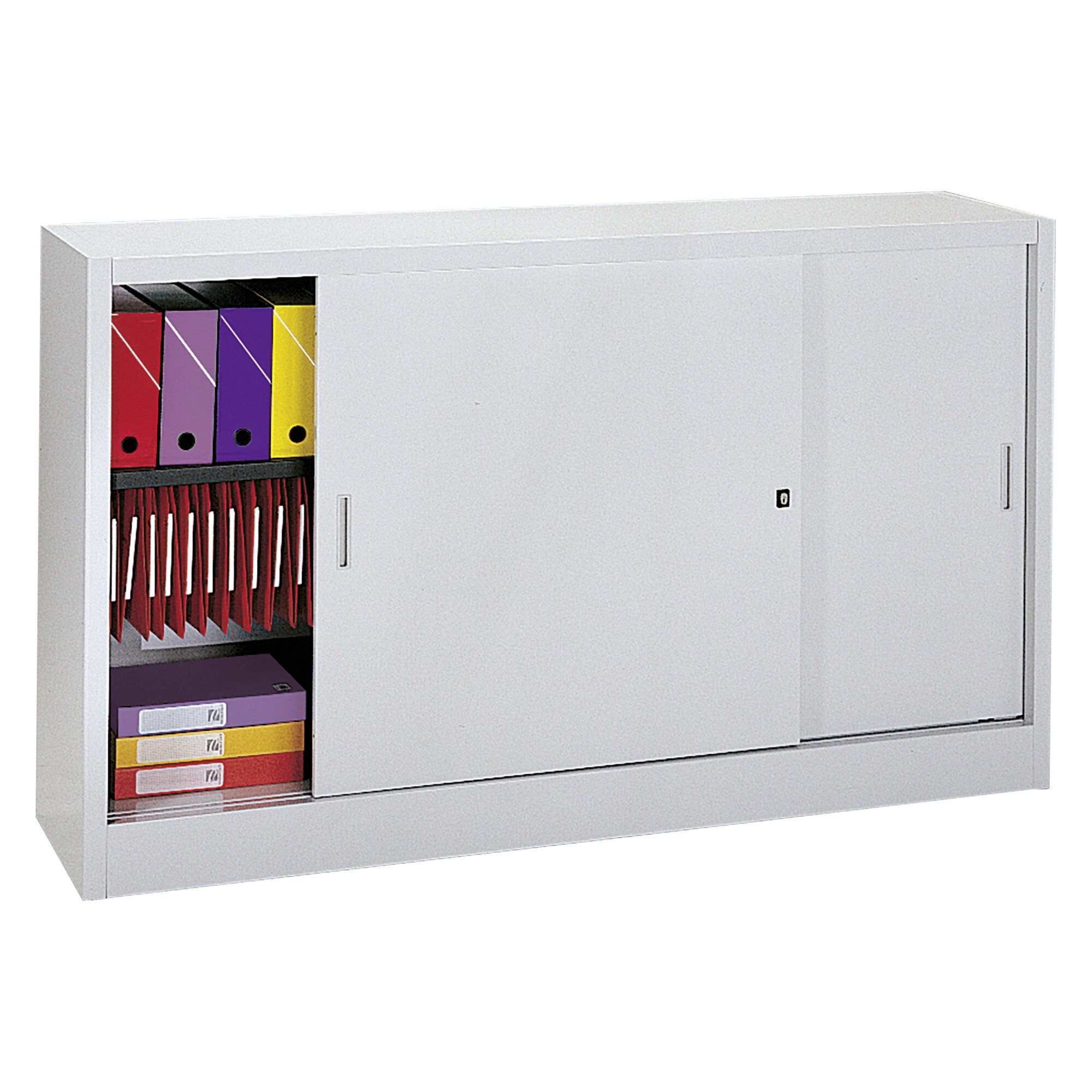 Low metal cabinet with sliding doors H 105 D 45 cm large volume