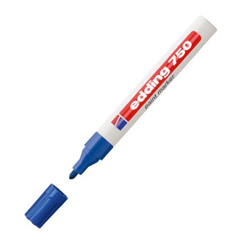 Rotulador permanente edding 750 punta cónica media 2 a 4 mm azul