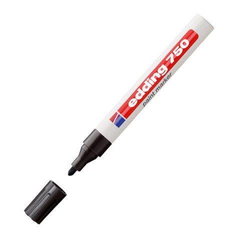 Rotulador permanente eding 750 punta cónica media 2 a 4 mm negro