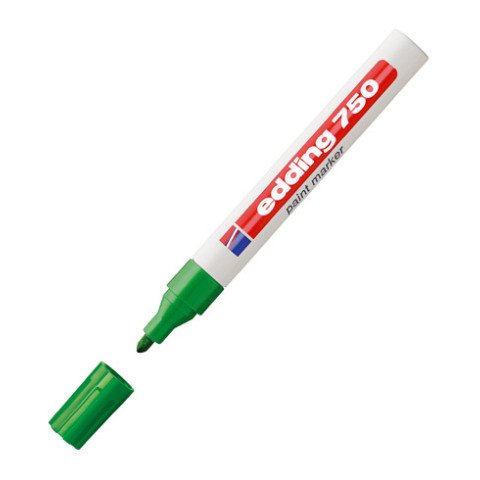 Rotulador permanente edding 750 punta cónica media 2 a 4 mm verde