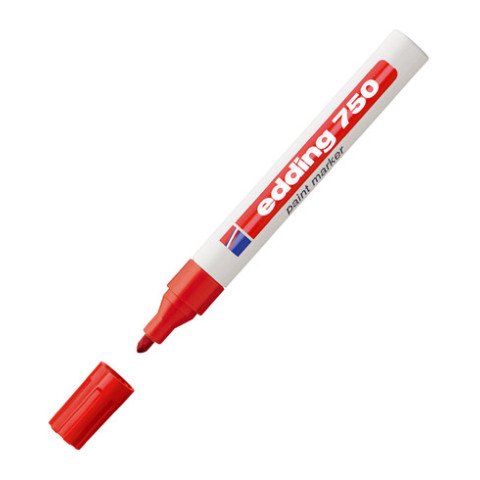 Rotulador permanente edding 750 punta cónica media 2 a 4 mm rojo