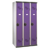 Clothes locker 3 columns Comfort monoblock clean industry purple