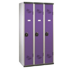 Clothes locker 3 columns Comfort monoblock clean industry purple