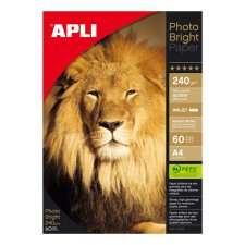 Papel Fotográfico Apli Bright Brillante A4 240g Paquete de 60 hojas