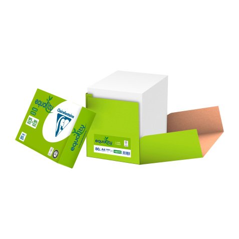 Papier recyclé A4 blanc 80 g Clairefontaine Equality - Boîte de 2500 feuilles