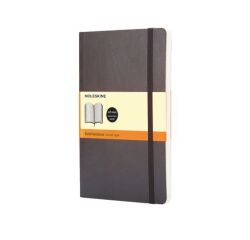 Cuaderno Moleskine tapa blanda 9 x 14 cm marfil a rayas 192 páginas negro
