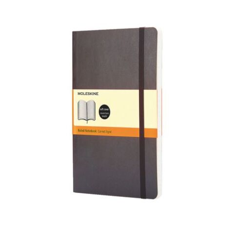 Cuaderno Moleskine tapa blanda 9 x 14 cm marfil a rayas 192 páginas negro