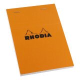 Bloc de bureau Rhodia 10,5 x 14,8 cm agrafé orange n°13 - quadrillé 5 x 5 - 80 pages