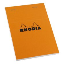 Cursusblok Rhodia oranje geniet 80 vellen geruit 5 x 5 n°13 formaat 10,5 x 14,8 cm