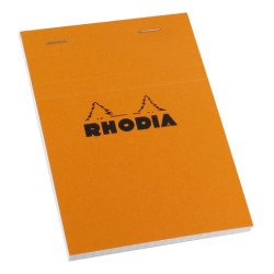 Bloc de bureau Rhodia 10,5 x 14,8 cm agrafé orange n°13 - 5 x 5 - 80 feuilles