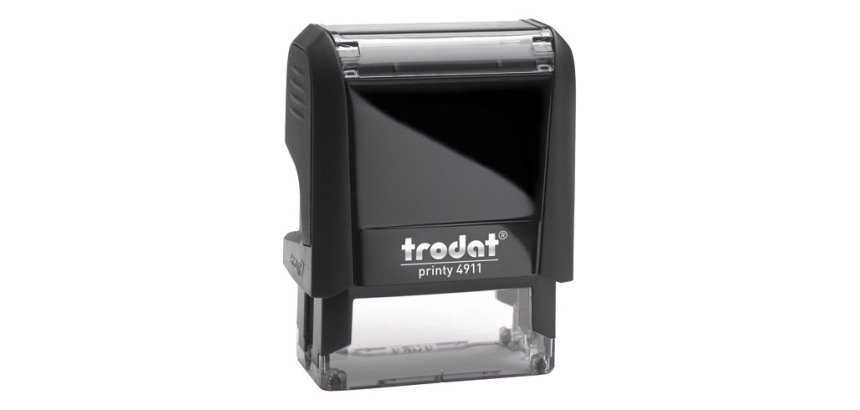 Tampon texte personnalisable Printy 4911 Trodat monochrome 3 lignes