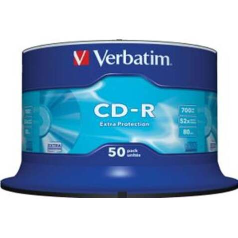 Bobina 50 CD-R VERBATIM 52x Extra Proteccion 700MB, 80m