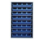 Armoire à bacs sans portes en plastique couleur - 32 bacs