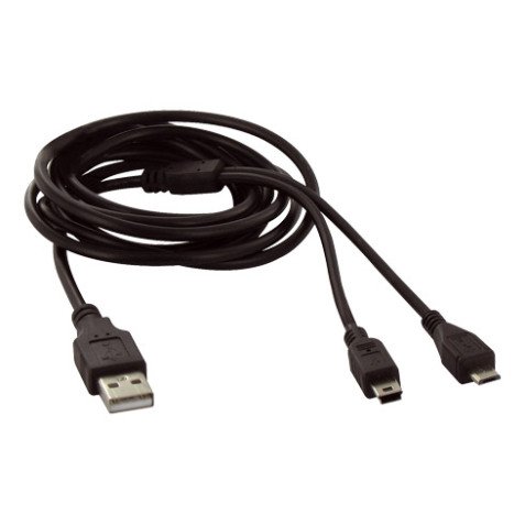 T'nB Câble USB 2.0 A mini et micro USB mâle/mâle - 1,2 m