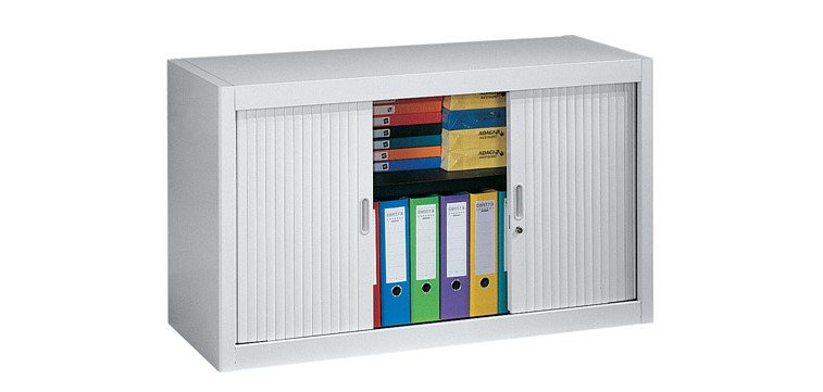 Armario de oficina metálico desmontable Clásico con puertas de persianas