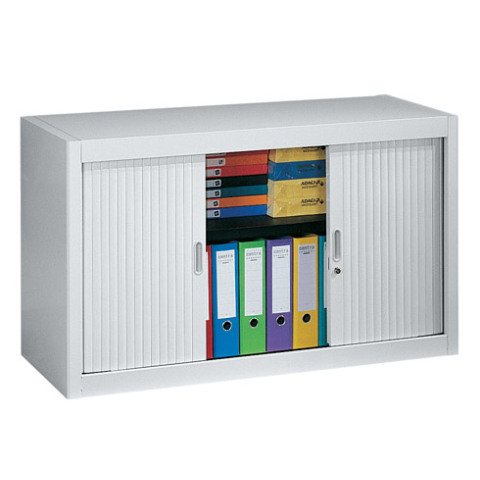 Armario de oficina metálico desmontable Clásico Alt. 70 x An. 120 cm Gris Puertas persiana