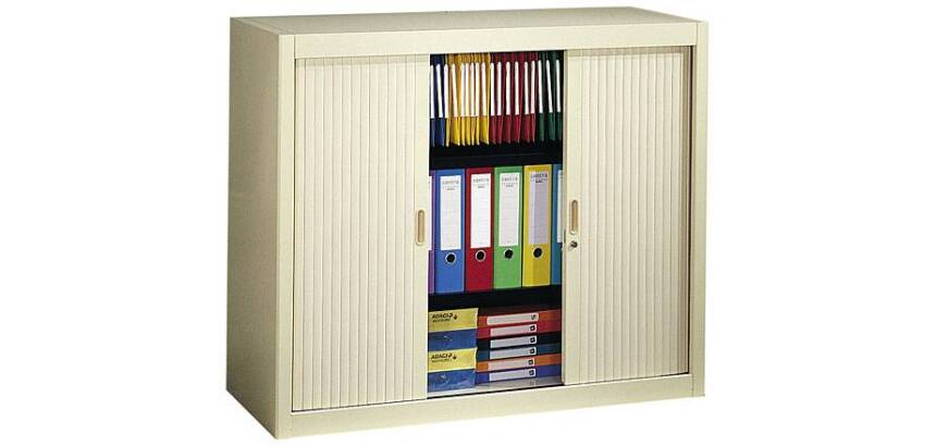 Armoire métal à rideaux démontable Classique H 100 x L 120 cm unicolore