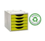 Módulo 5 Cajones Archivotec Ecogreen de Archivo 2000 100% reciclado color lima