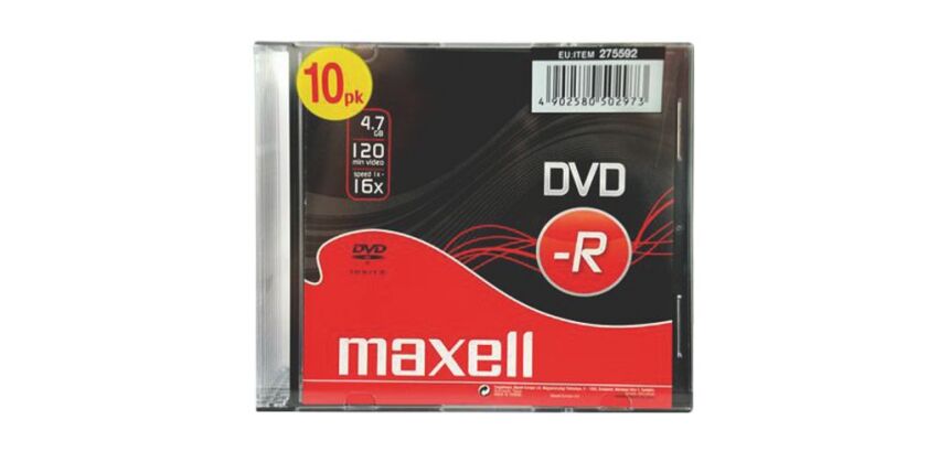 Pack 10 DVD-R 4.7 GB 16X MAXELL en caja Slim