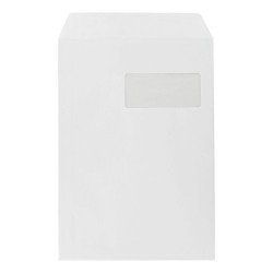 Pochette velin blanc 229 x 324 mm La Couronne 90 g avec fenêtre 50 x 110 mm - Boîte de 250