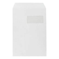 Zak-enveloppen in wit velijn 90 g La Couronne 229 x 324 mm met venster 50 x 110 mm - doos van 250