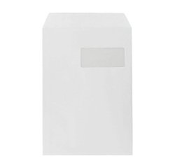 The Crown White Vellum Envelope 229 x 324 mm 90 g with window 50 x 110 mm - Box of 250