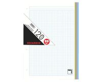 Recambio para carpeta de anillas 120 hojas 5x5 A4 Pacsa