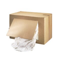 Box of 10 kg white rags for optical objects