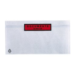 Pochette porte-document autoadhésive plastique 228 x 120 mm - Carton de 1000