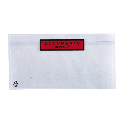 Pochette porte-document autoadhésive plastique 228 x 120 mm - Carton de 1000