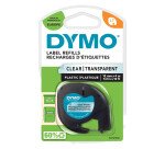 Ruban plastique Dymo Letratag 12 mm x 4 m écriture noire