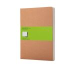 Set de 3 cahiers Moleskine 19 x 25 cm ivoire sans quadrillage 120 pages