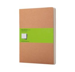 Set de 3 cahiers Moleskine 19 x 25 cm ivoire sans quadrillage 120 pages