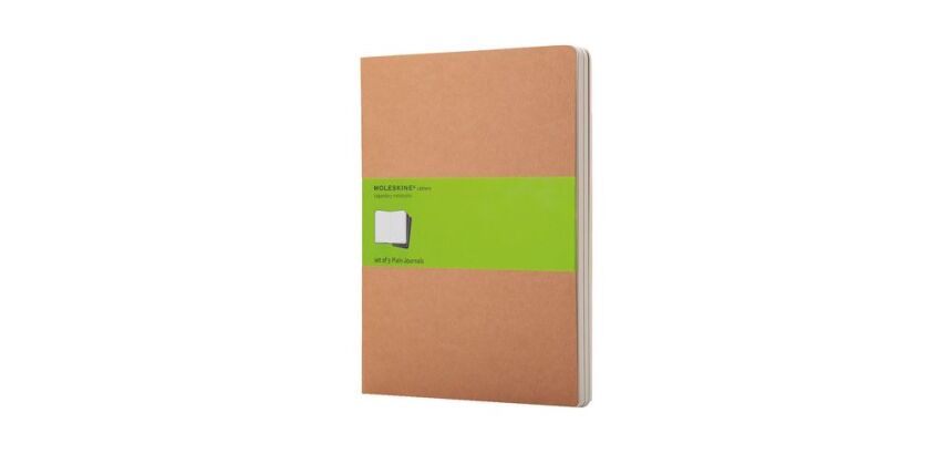Set de 3 cahiers Moleskine 19 x 25 cm ivoire sans quadrillage 120 pages