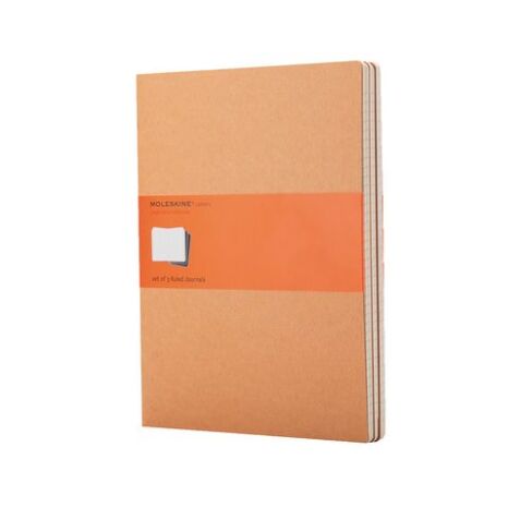 Set de 3 cahiers Moleskine 13 x 21 cm ivoire ligné 80 pages