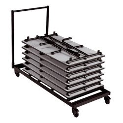 Chariot de rangement noir pour tables pliables