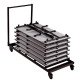 Chariot de rangement noir pour tables pliables