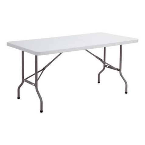 Versatile rectangular folding table in polyethylene