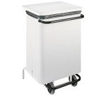 Support de sacs poubelles mobile 70 litres à pédales blanc