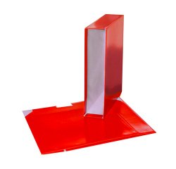 Cajetín de archivador plastificado lomo 7,5 cm A4  Bruneau rojo
