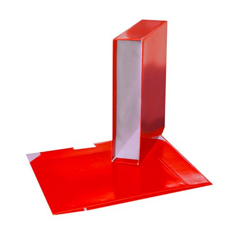 Cajetín para archivador plastificado lomo 7,5 cm Folio Bruneau Rojo
