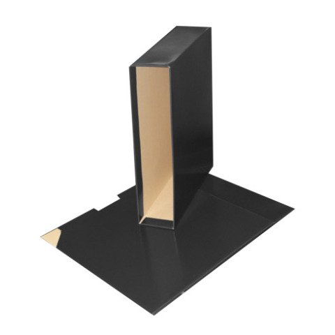 Cajetín para archivador cartón plastificado lomo 7,5 cm Folio Bruneau Negro