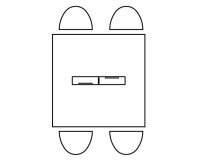 Módulo de extensión An 140 cm para mesa de reunión Belem